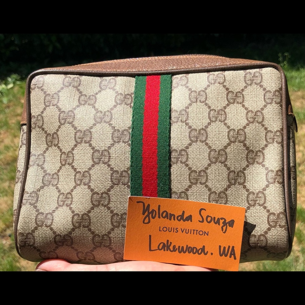 GUCCI Web Sherry Line Clutch Bag